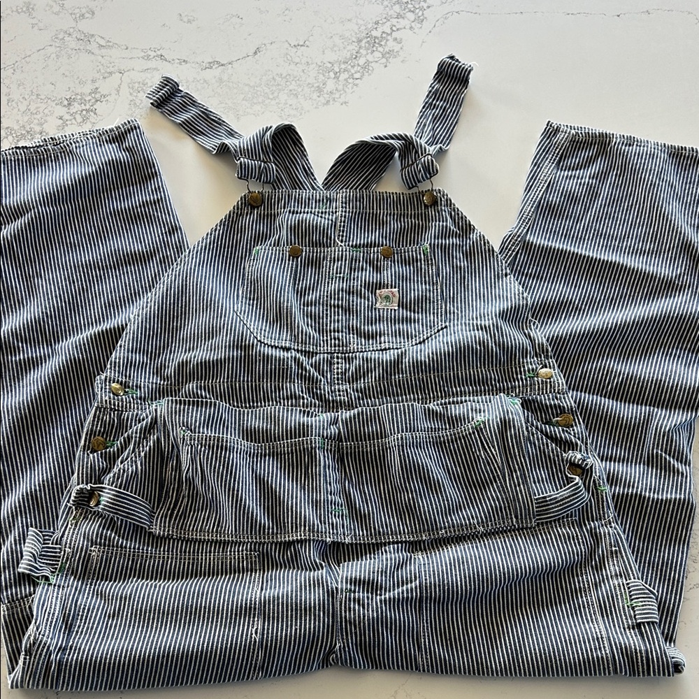 Duck Head pin stripe overalls